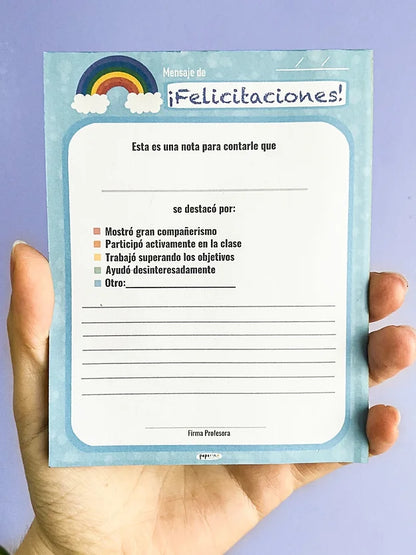 Notas de Felicitaciones - Papelería Docente