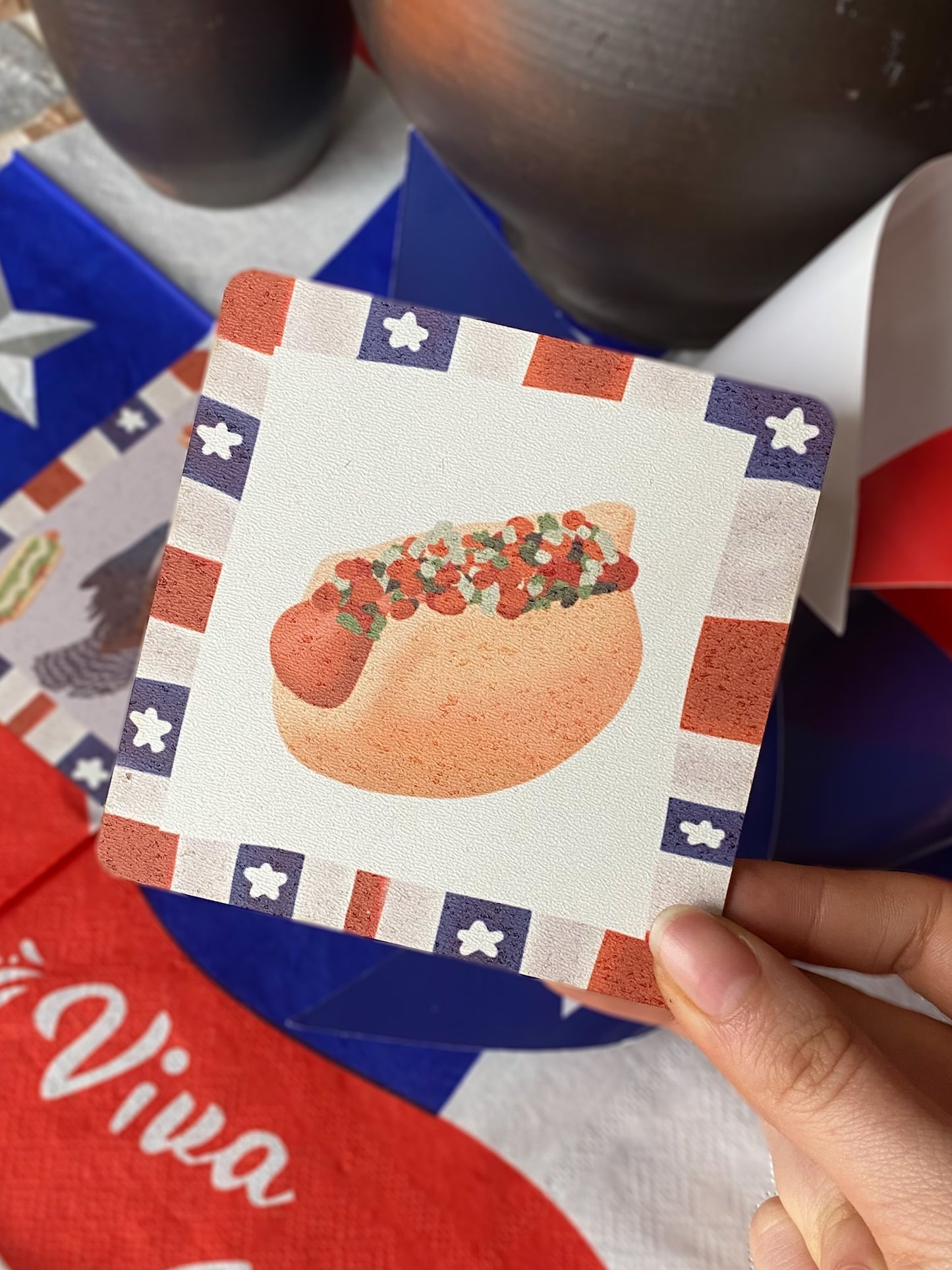 Set de 5 Posavasos ilustrados - Fiestas Patrias